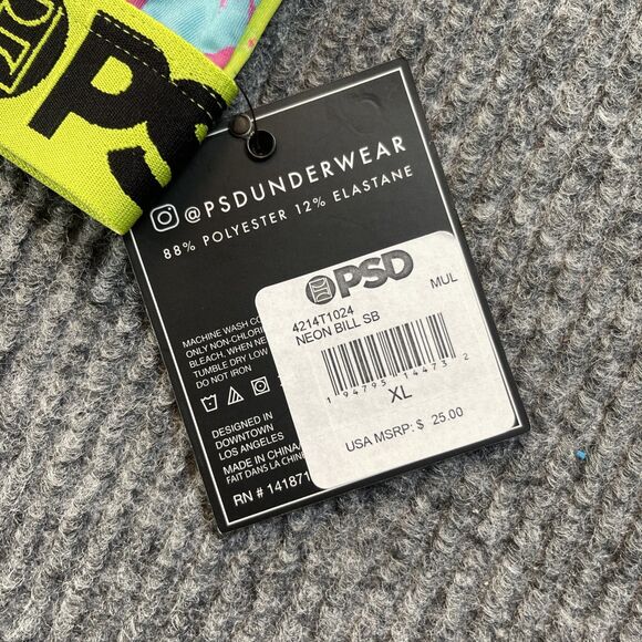 PSD Womens Size XL Sports Bra Neon Green Pink Money Bill Bra Size 36DD-40C NEW - Picture 8 of 12